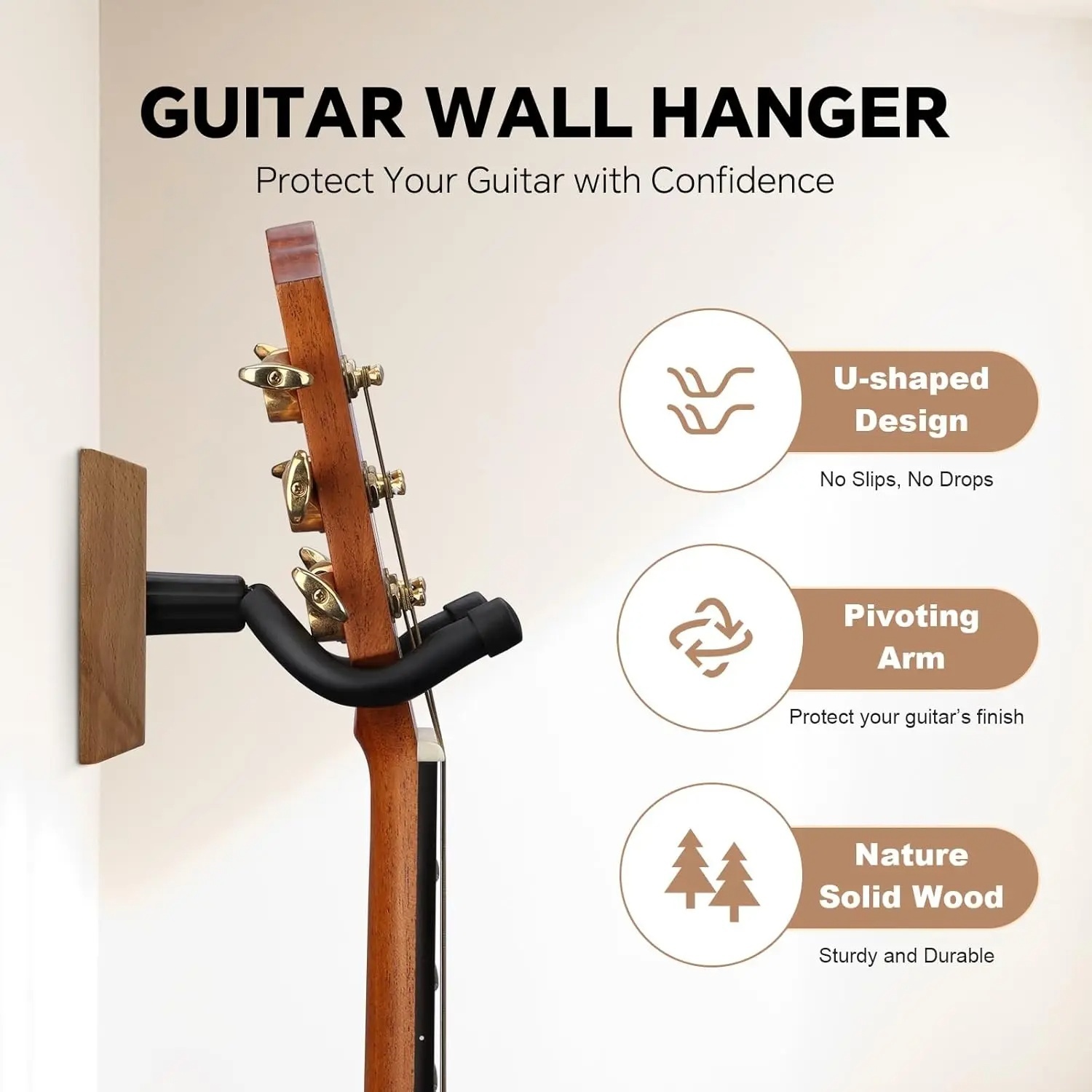 Musical Instrument Note - Supporto a Parete per Chitarra, Basso