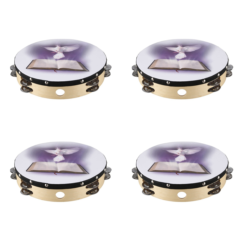 Musical Instrument Tambourine - 4 pezzi da 10 pollici tamburello
