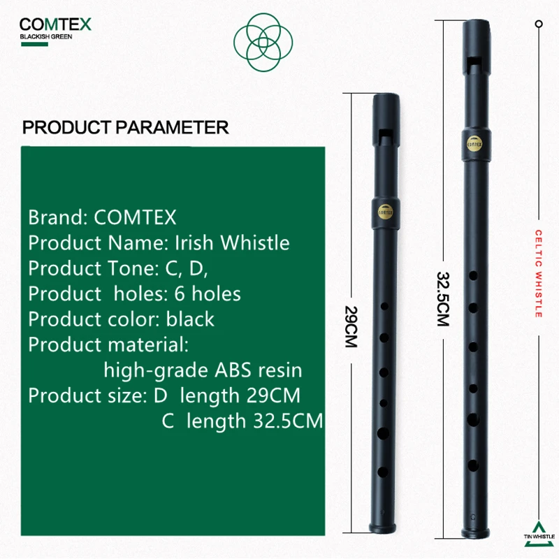 Penny Whistle D - 1 Pezzo Fischietto Irlandese COMTEX di