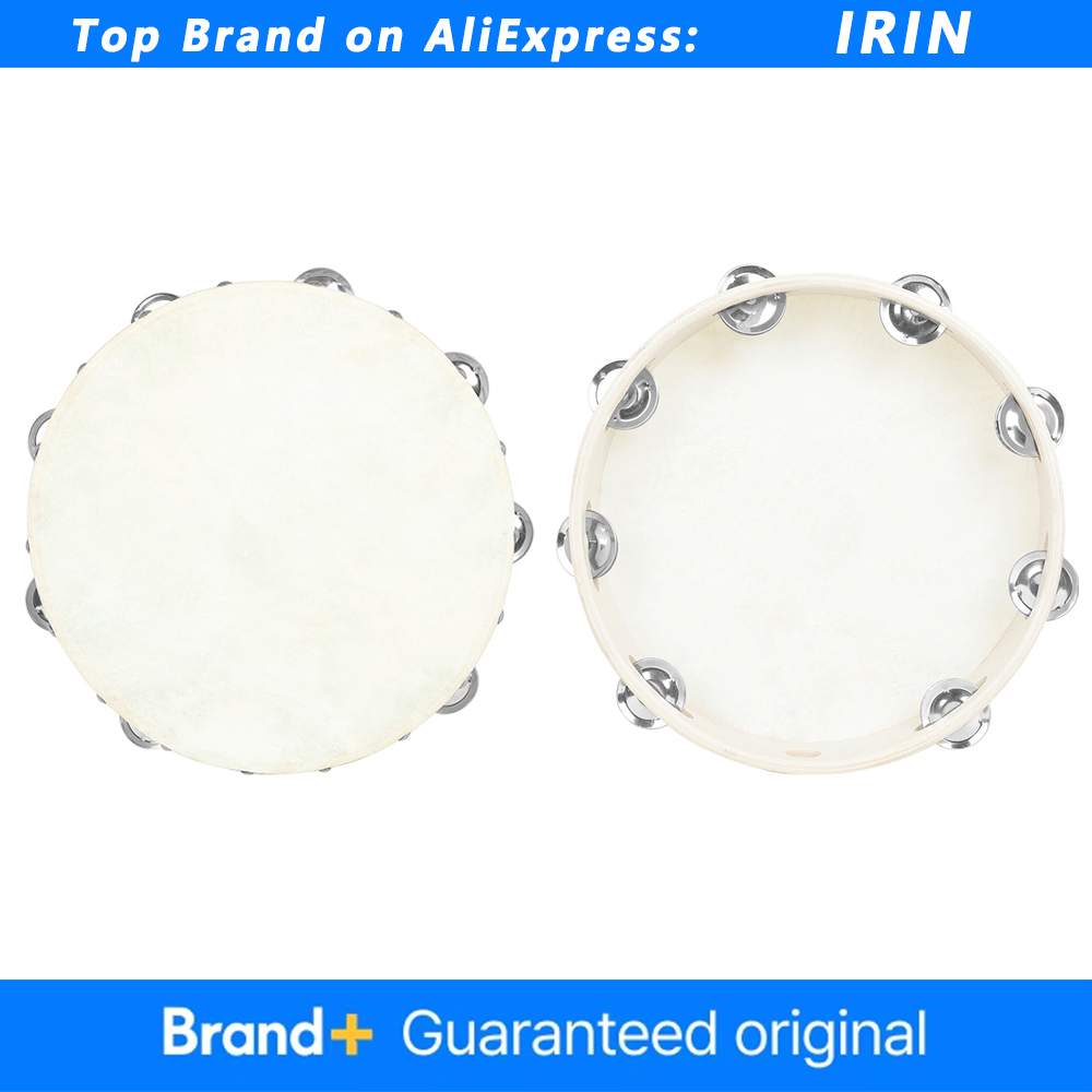 Musical Instrument Tambourine - IRIN 8/10 Pollici Tamburello Orff Pelle