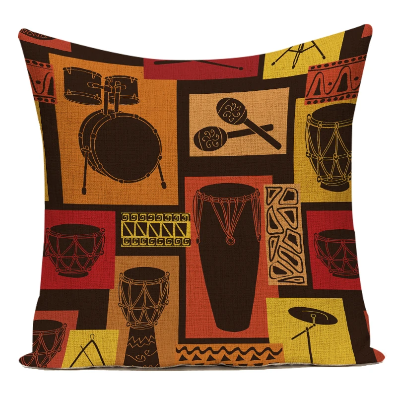 Musical Instrument In Africa - Fodera per cuscino retrò donna africana