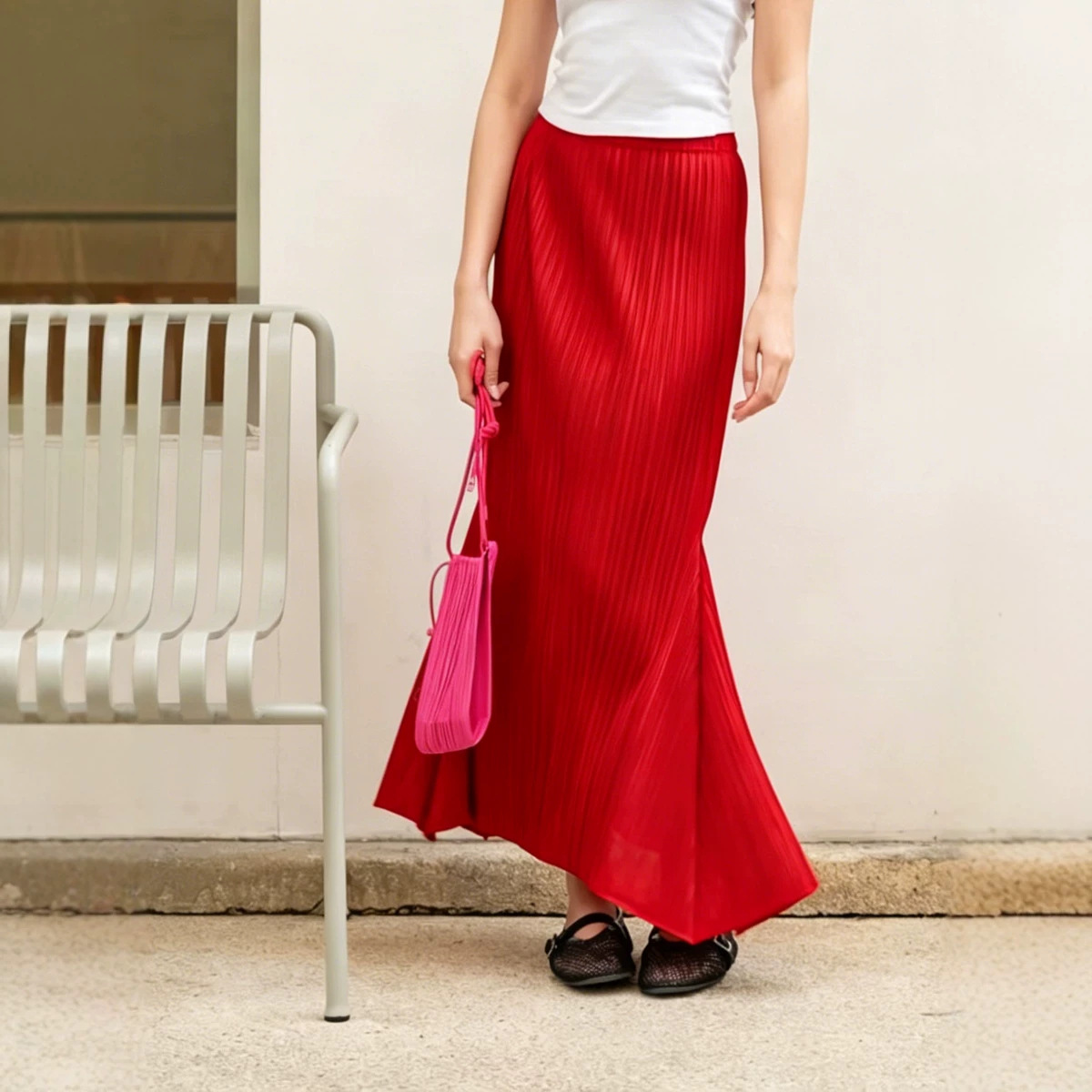 Musical Instrument Japanese - Gonna Plissettata Miyake da Donna, Nuova