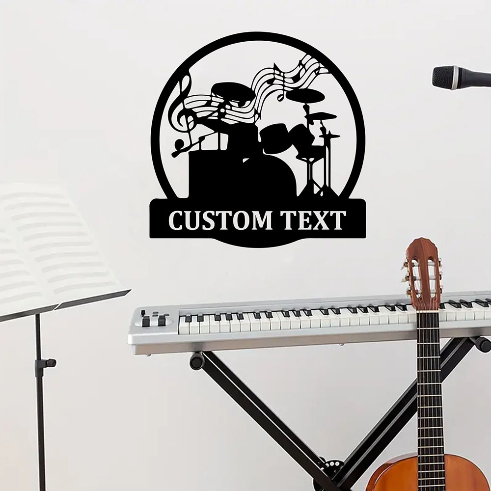 Musical Instrument With Name - 1PC Carta da Parati Adesiva in