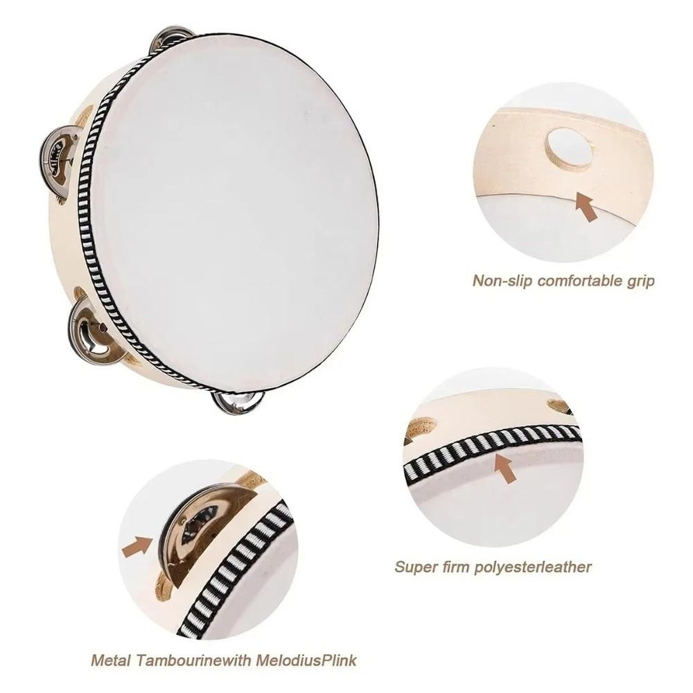 Tamburo a Mano da 4/6/8/10 Pol - Musical Instrument Tambourine recensione e prezzo